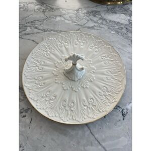 Vintage 13" LENOX Chateau 24KT Gold Rimmed Serving Platter w/ Fleur de Lis EUC